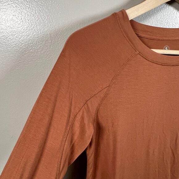 Free Fly Long Sleeve Top Size Small Orange Bamboo Athletic Active Thumbholes - Picture 4 of 9